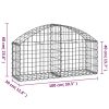 Arched Gabion Basket Galvanised Iron – 100x30x40/60 cm