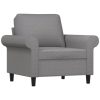 Escondido Sofa Chair with Footstool Fabric – Light Grey