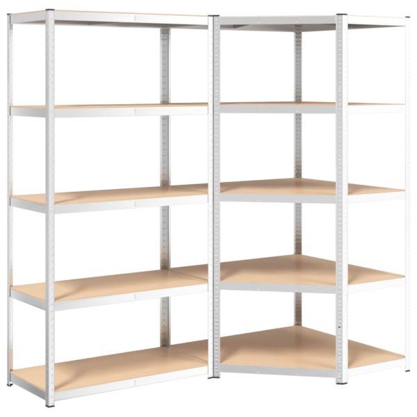 5-Layer Heavy-duty Shelves Steel&Engineered Wood – Silver, 2