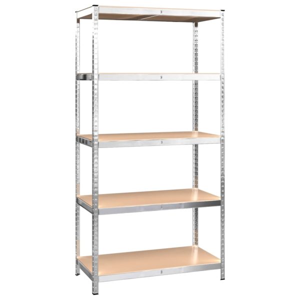 5-Layer Heavy-duty Shelves Steel&Engineered Wood – Silver, 2