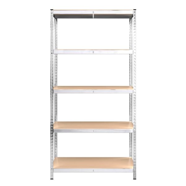 5-Layer Heavy-duty Shelves Steel&Engineered Wood – Silver, 2