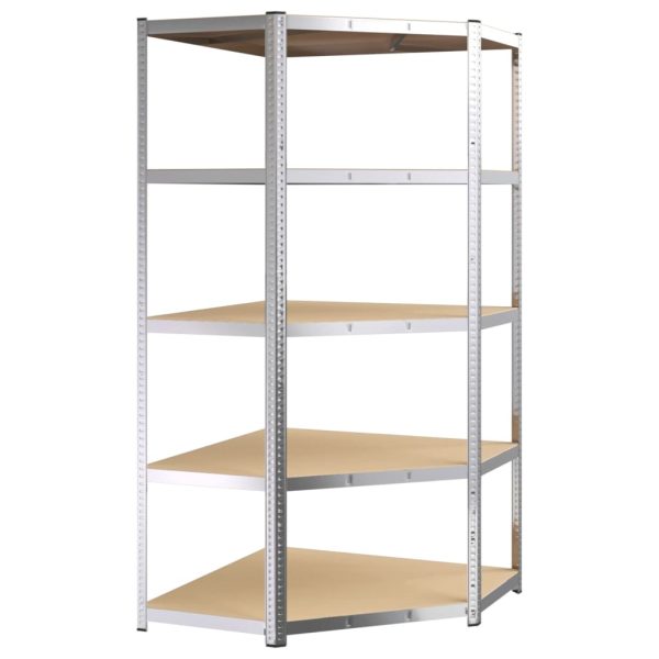 5-Layer Heavy-duty Shelves Steel&Engineered Wood – Silver, 2