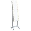 Free-Standing Mirror with LED White 34x37x146 cm