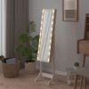 Free-Standing Mirror with LED White 34x37x146 cm