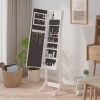 Free-Standing Mirror with LED White 34x37x146 cm