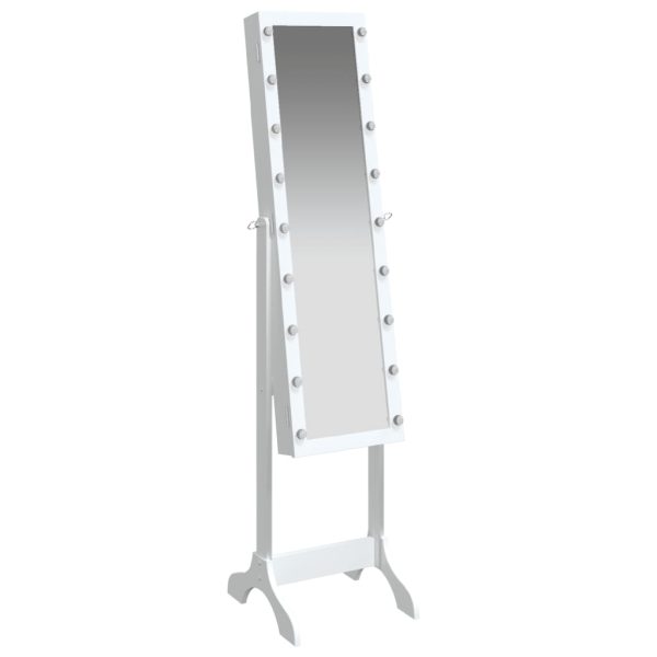 Free-Standing Mirror with LED White 34x37x146 cm