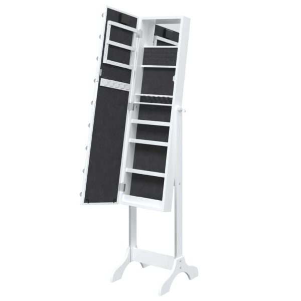 Free-Standing Mirror with LED White 34x37x146 cm