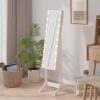 Free-Standing Mirror with LED White 34x37x146 cm