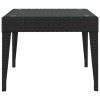 Side Table 50x50x38 cm Poly Rattan and Tempered Glass – Black