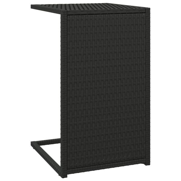 C Table 40x35x60 cm Poly Rattan – Black