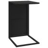 C Table 40x35x60 cm Poly Rattan – Black