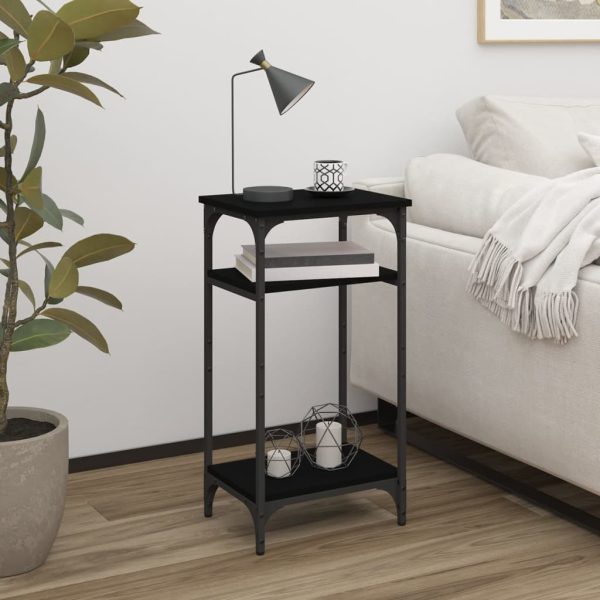 Side Table Engineered Wood – 40x30x75 cm, Black