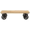 Coffee Table with Wheels 110x55x29.5 cm Solid Wood Mango