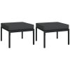 Garden Footstools with Cushions 2 pcs 60x60x35 cm Steel – Grey