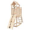 Playhouse with Climbing Wall Solid Wood – Solid Pinewood