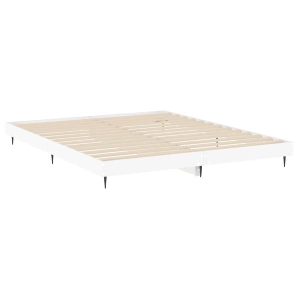 Bed Frame Engineered Wood – QUEEN, White