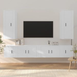 6 Piece TV Cabinet Set Engineered Wood