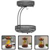 Detachable 2 Tier Countertop Fruit Basket Bowl with Banana Hook (Black) GO-FB-100-JTM