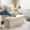 109cm Folding Storage Ottoman Bench Beige