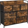 Dresser for Bedroom Chest of Drawers Rustic Brown and Black