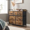 Dresser for Bedroom Chest of Drawers Rustic Brown and Black