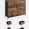 Dresser for Bedroom Chest of Drawers Rustic Brown and Black