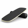 Wooden Balance Board Trainer with Adjustable Stoppers (Black with Wood)