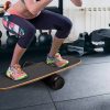 Wooden Balance Board Trainer with Adjustable Stoppers (Black with Wood)