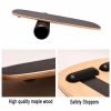 Wooden Balance Board Trainer with Adjustable Stoppers (Black with Wood)