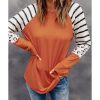 Azura Exchange Animal Print Long Sleeve Top with Striped Colorblock – L