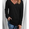 Azura Exchange V Neck Long Sleeve Knit Top – S