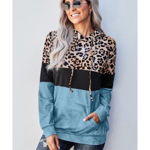 Azura Exchange Leopard Colorblock Hoodie