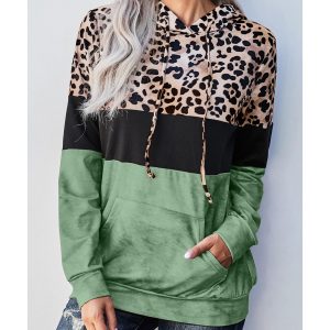 Azura Exchange Leopard Colorblock Hoodie