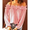 Azura Exchange Ruffled Off Shoulder Blouse with Puff Sleeves – 2XL