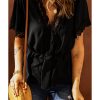 Azura Exchange Lace Splicing V Neck Blouse – M