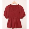 Azura Exchange Puff Sleeve Smocked Top – 2XL