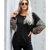 Azura Exchange Leopard Sleeve Colorblock Top – M