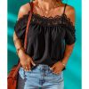 Azura Exchange Off-shoulder Crochet Neckline Top – L