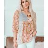 Azura Exchange Floral V-Neck Babydoll Top – S