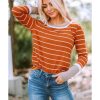 Azura Exchange Color Block Rib Knit Striped Pullover – 2XL