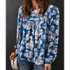 Azura Exchange Floral Print Puffy Sleeve Blouse – L