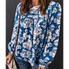 Azura Exchange Floral Print Puffy Sleeve Blouse – L