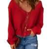 Azura Exchange Distressed Knit Patched Top – 2XL