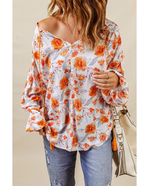 Azura Exchange Floral Print Dolman Blouse – L