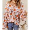 Azura Exchange Floral Print Dolman Blouse – L