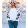 Azura Exchange Patchwork Floral Print Long Sleeve Top – M