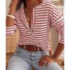 Azura Exchange Ruffled Striped Long Sleeve Top – 2XL