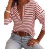 Azura Exchange Ruffled Striped Long Sleeve Top – 2XL