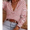 Azura Exchange Ruffled Striped Long Sleeve Top – 2XL