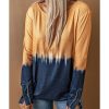 Azura Exchange Tie Dye Color Block Button Cuff Long Sleeve Top – M